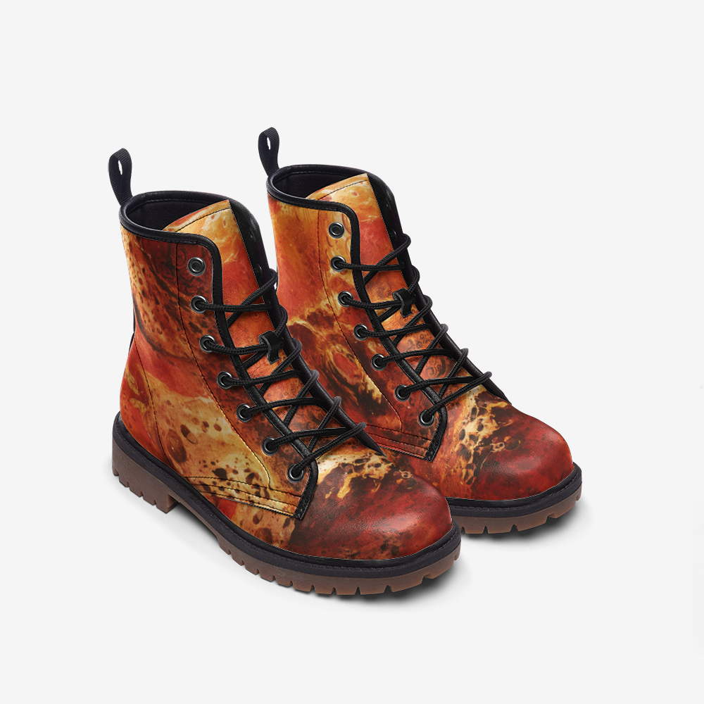 Vampire Art Starry Night Space Boots Unisex vegan Leather Combat Boots - US sizes - Mars