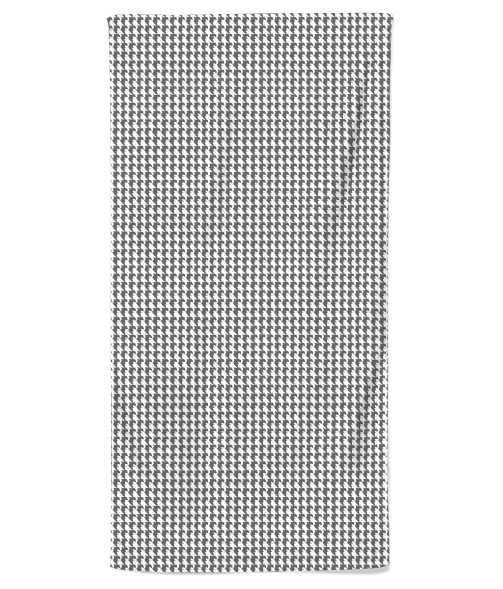 Vampire Art Retro Vibes Soft and Lightweight Beach Towel - Charcoal Grey Houndstooth - 70 x 140 cm - Made in the UK