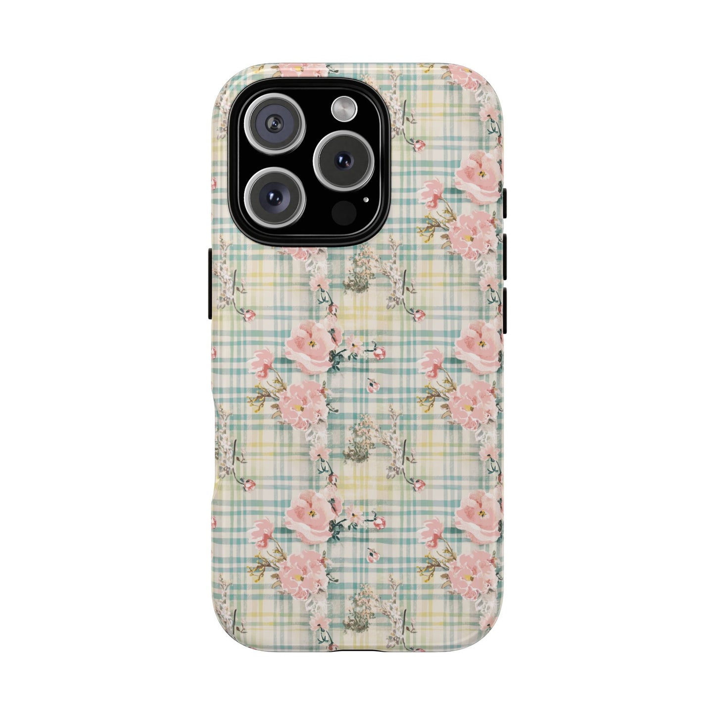 Vampire Art Vintage and Edgy iPhone 16 Tough Case - Vintage Floral Gingham