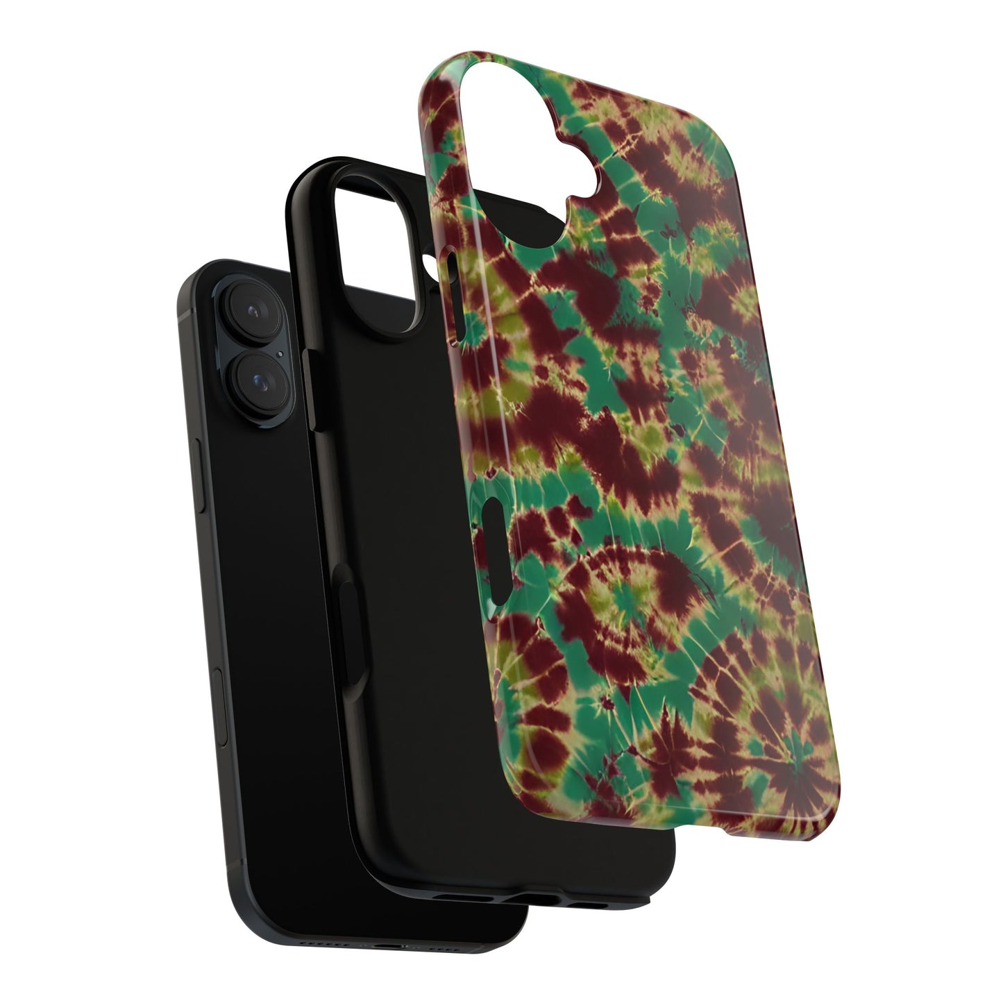 Vampire Art Vintage and Edgy iPhone 16 Tough Case - Forest Tie Dye