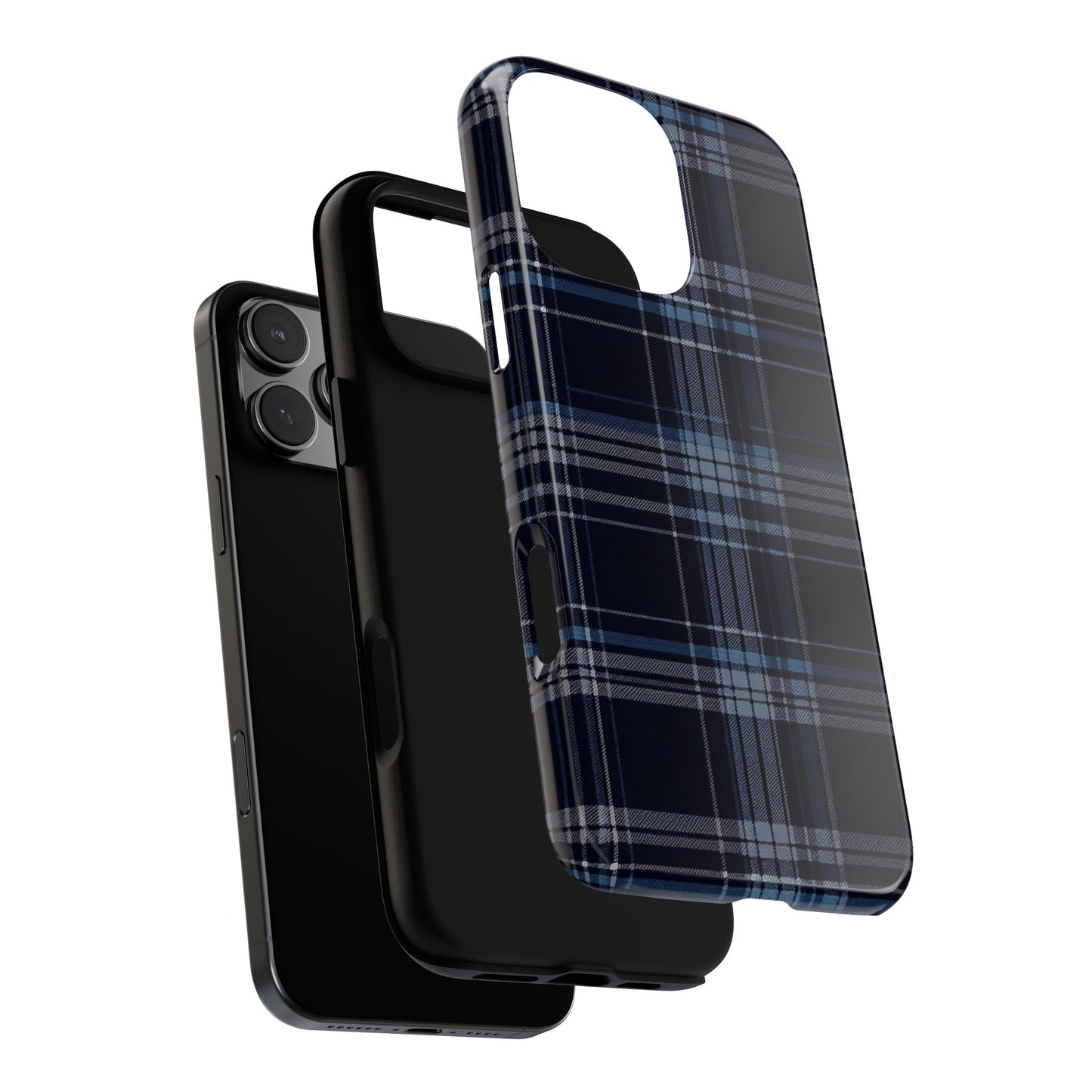 Vampire Art Vintage and Edgy iPhone 16 Tough Case - Blue Tartan