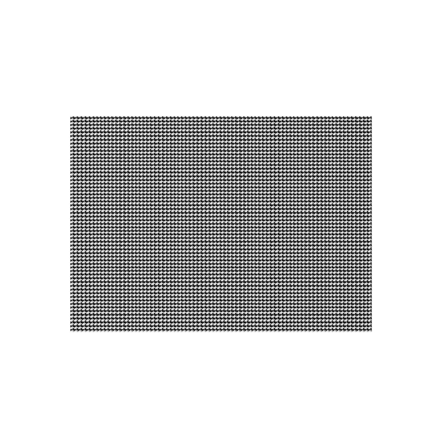 Vampire Art Preppy Grunge Houndstooth Pattern in Black and White Outdoor Rug / up to 365 cm (144'')