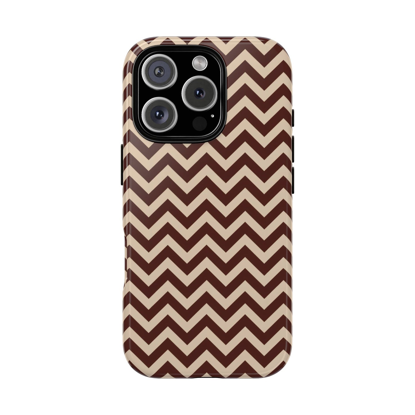 Vampire Art Vintage and Edgy iPhone 16 Tough Case - Brown Mod Herringbone