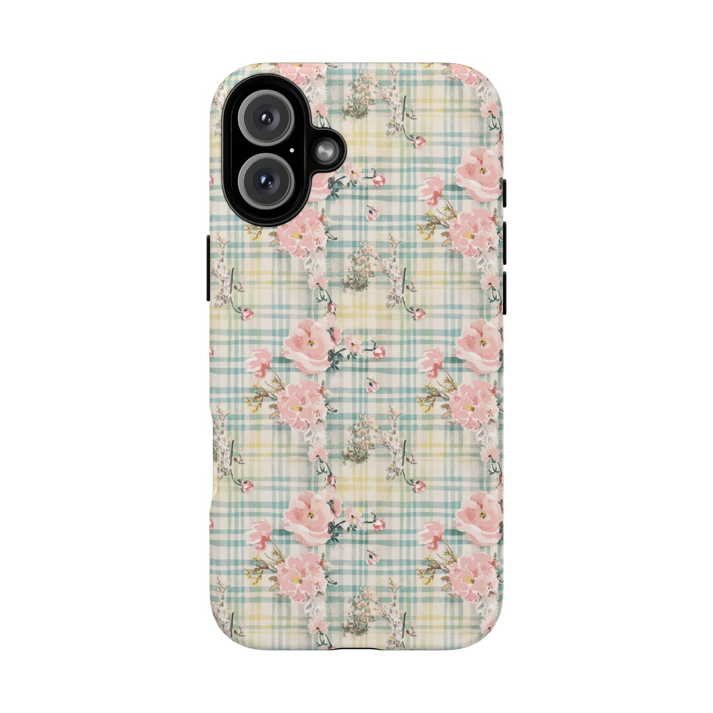 Vampire Art Vintage and Edgy iPhone 16 Tough Case - Vintage Floral Gingham