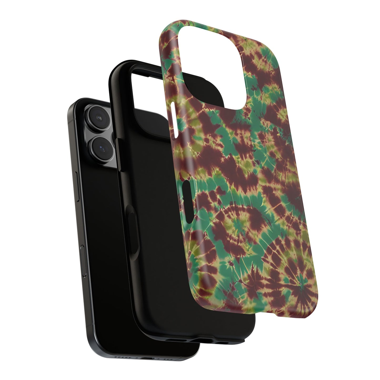 Vampire Art Vintage and Edgy iPhone 16 Tough Case - Forest Tie Dye