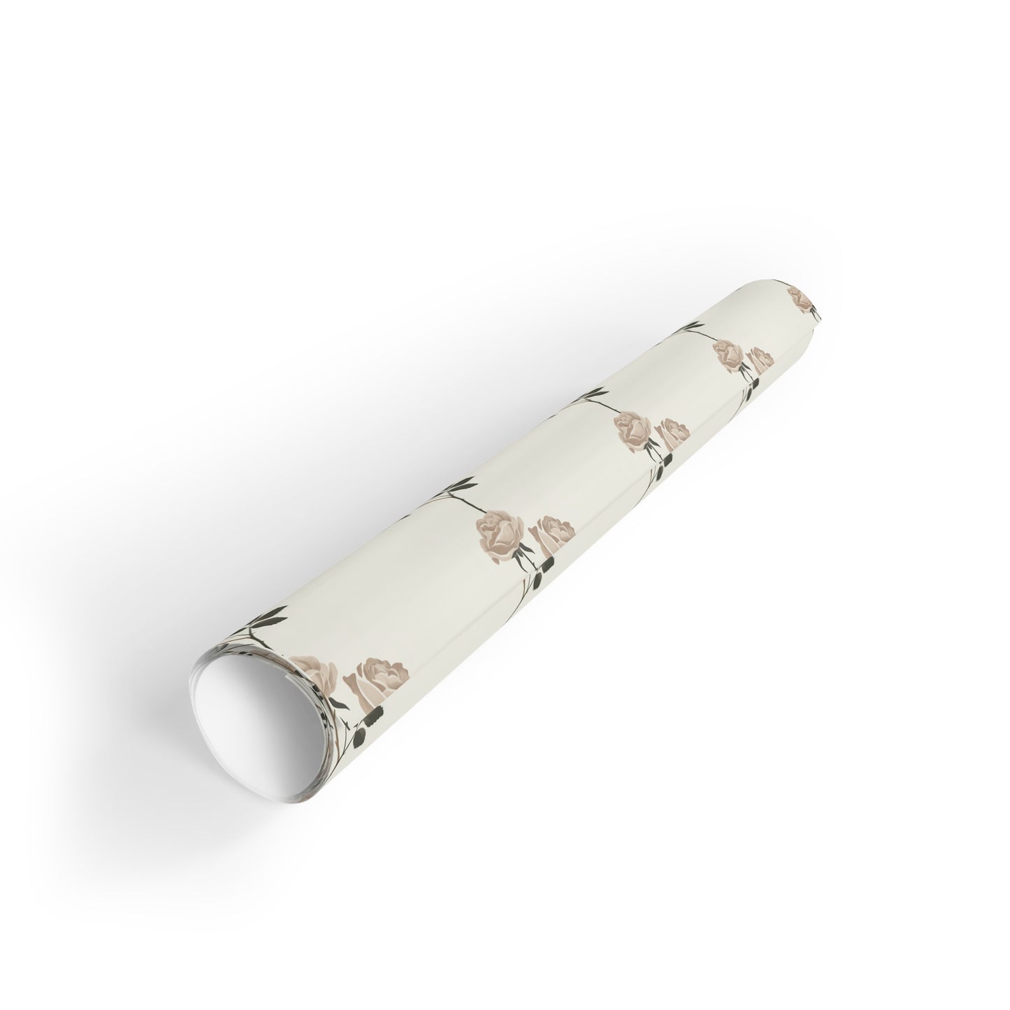 Vampire Art Retro Luxe Eco-Friendly Gift Wrapping Paper Roll (1 pc) - Vintage White Roses - Made in the UK