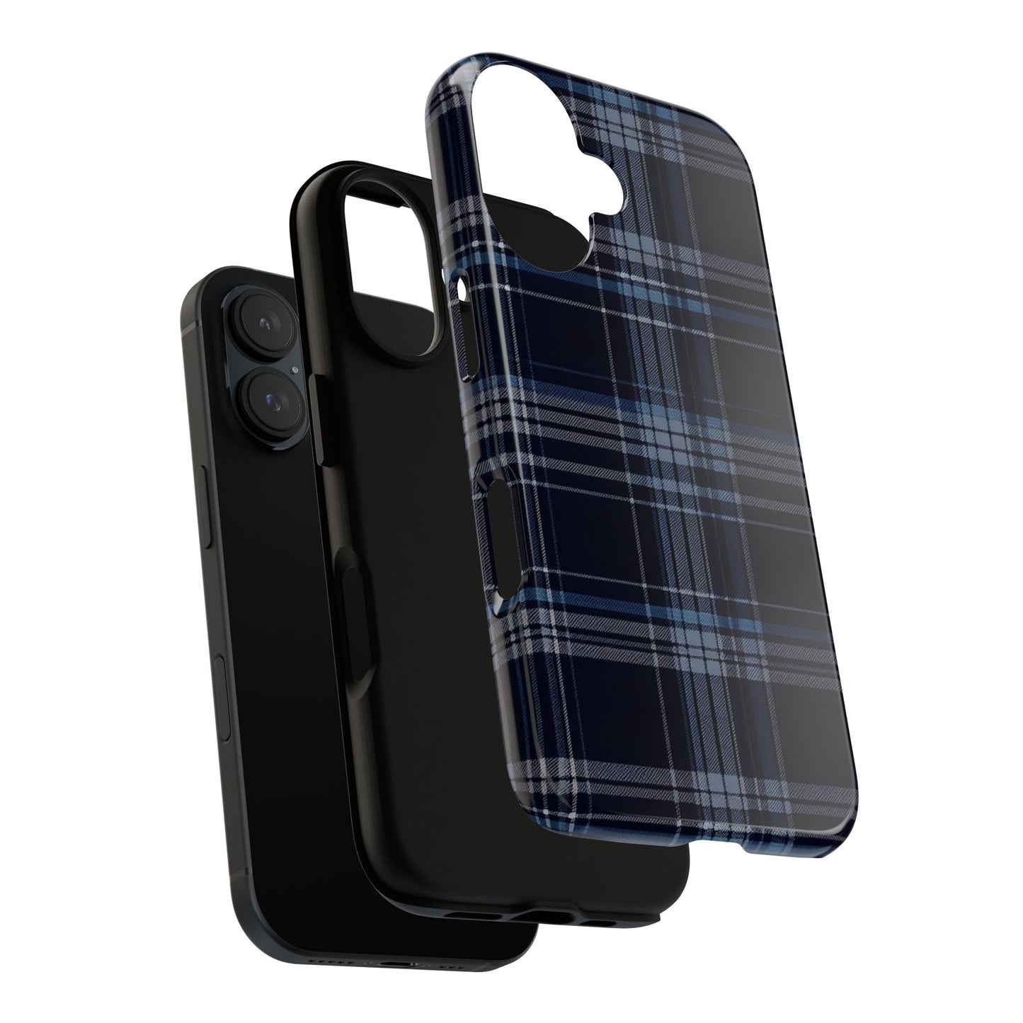 Vampire Art Vintage and Edgy iPhone 16 Tough Case - Blue Tartan