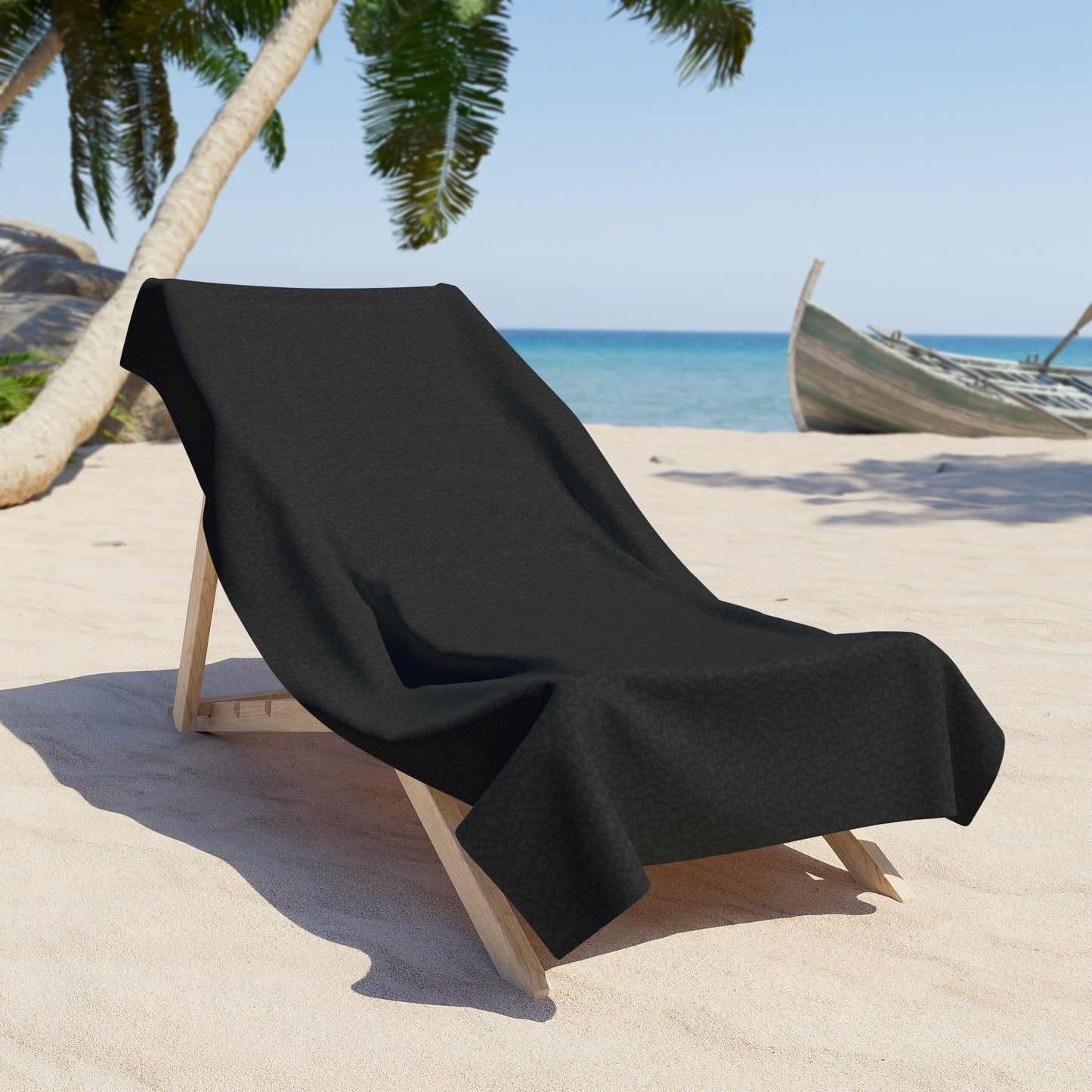 Vampire Art Black Leopard Pattern Beach Towel