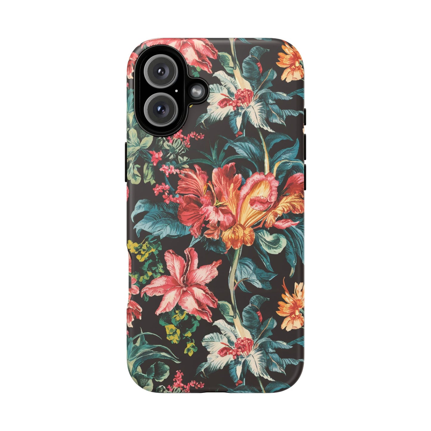 Vampire Art Vintage and Edgy iPhone 16 Tough Case - Retro Surfy Florals