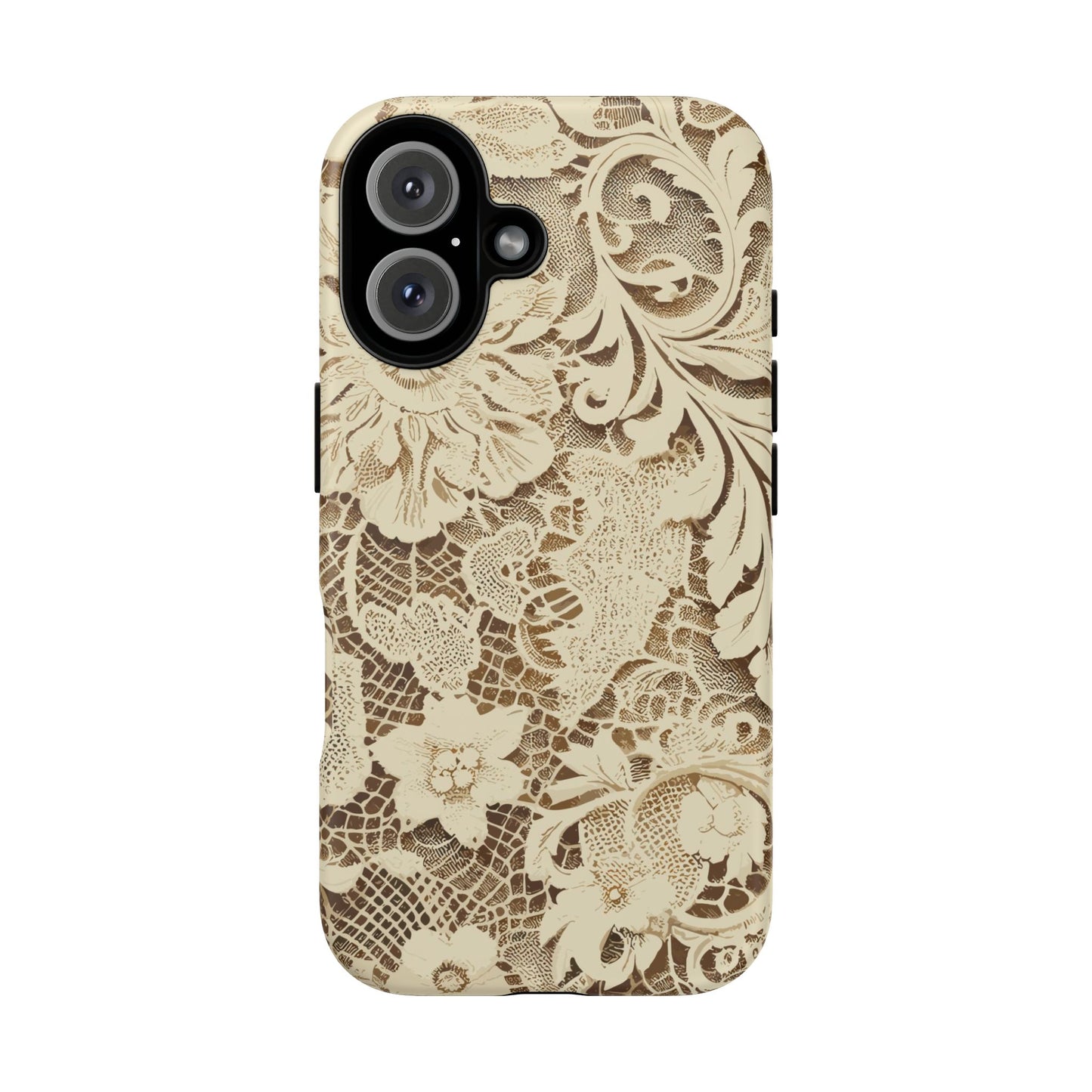 Vampire Art Vintage and Edgy iPhone 16 Tough Case - Cream Victorian Lace