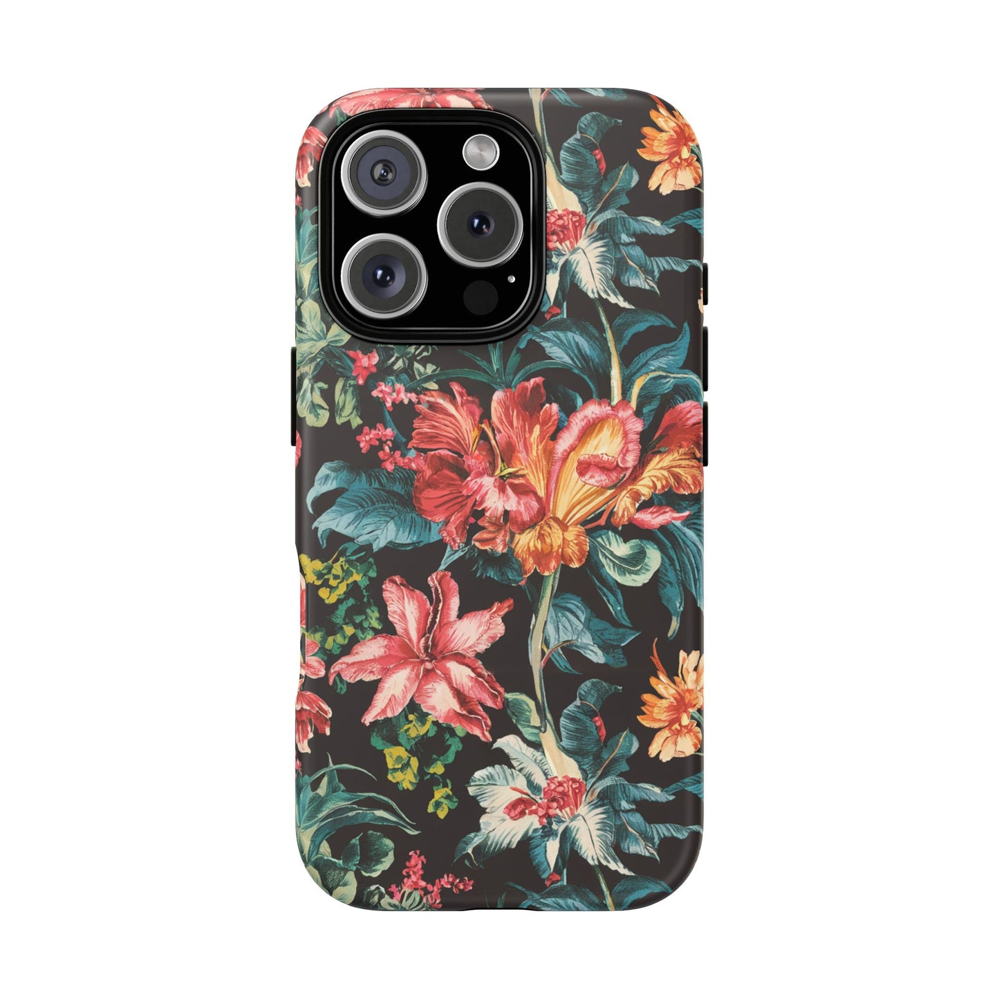 Vampire Art Vintage and Edgy iPhone 16 Tough Case - Retro Surfy Florals