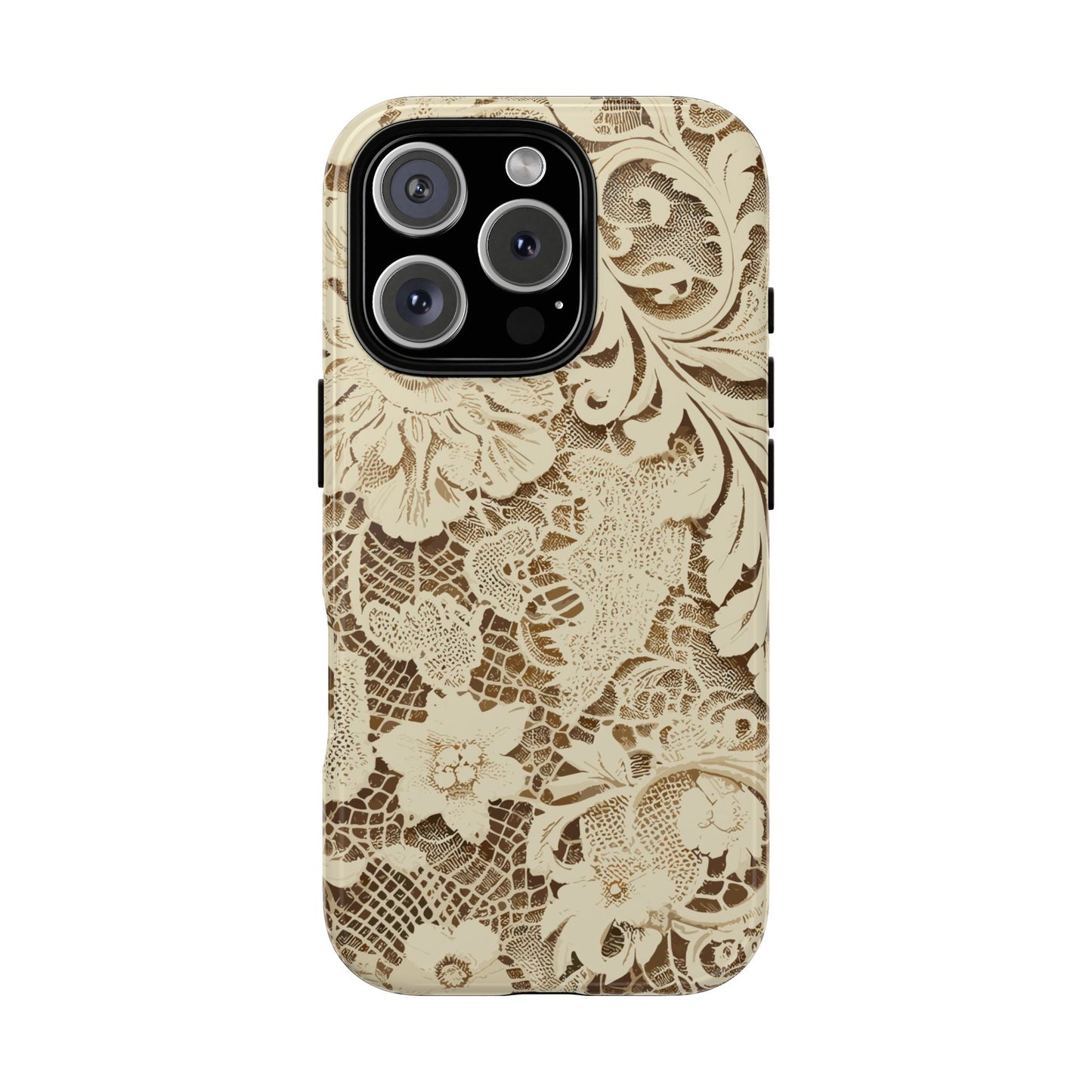 Vampire Art Vintage and Edgy iPhone 16 Tough Case - Cream Victorian Lace