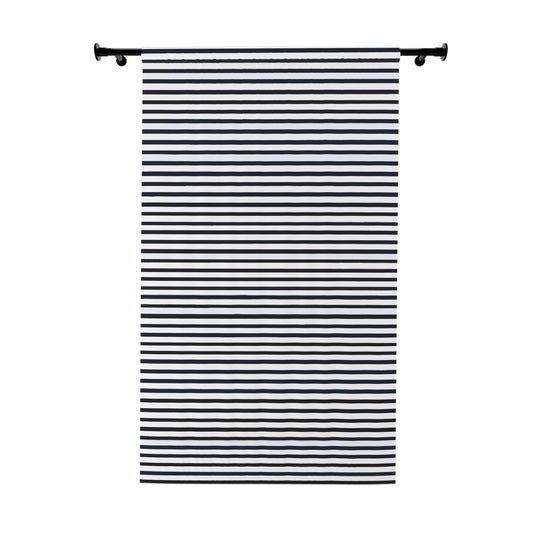 Vampire Art Grunge Preppy Goth Chic Black and White Striped Blackout Window Curtains (1 Piece)