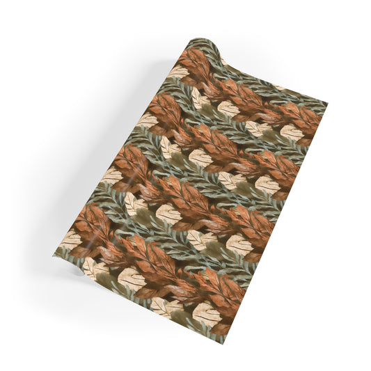 Vampire Art Retro Luxe Eco-Friendly Gift Wrapping Paper Roll (1 pc) - Autumn Foliage Batik - Made in the UK