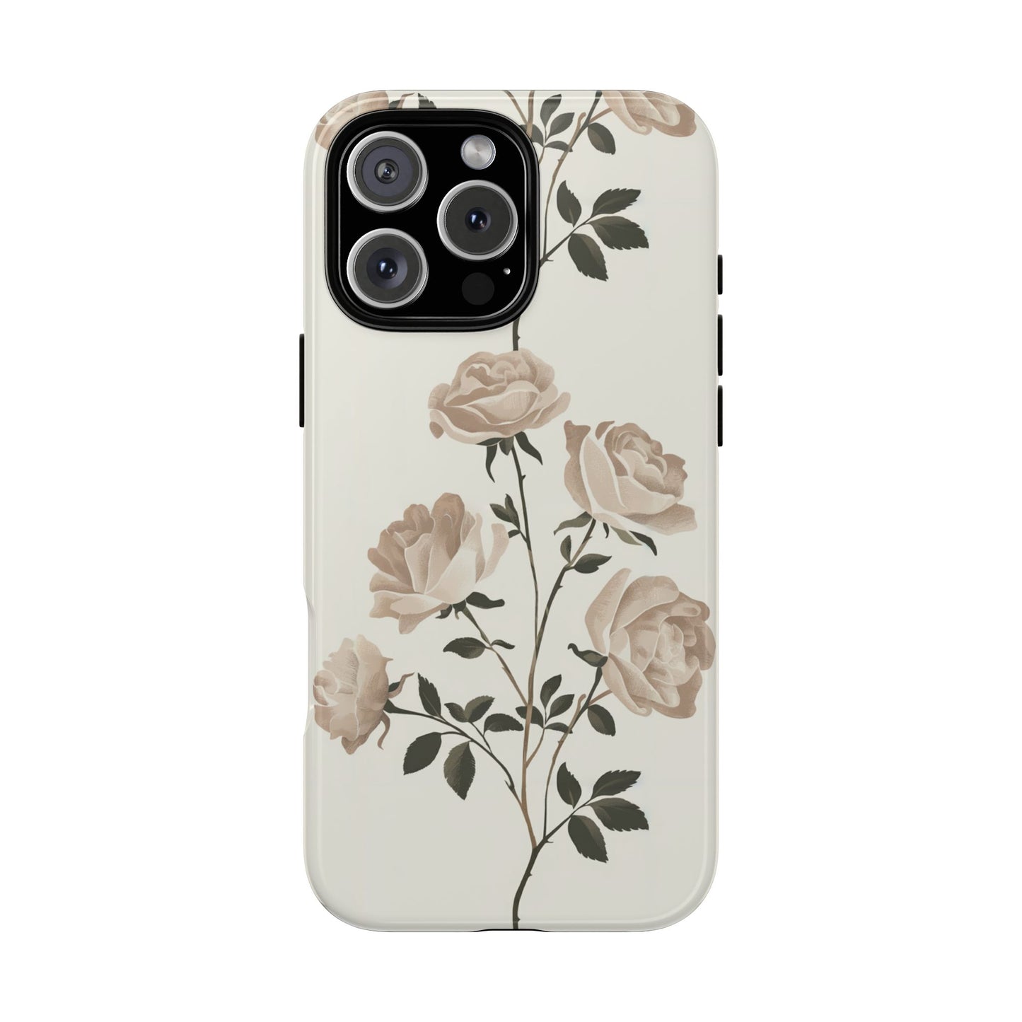 Vampire Art Vintage and Edgy iPhone 16 Tough Case - Retro White Roses