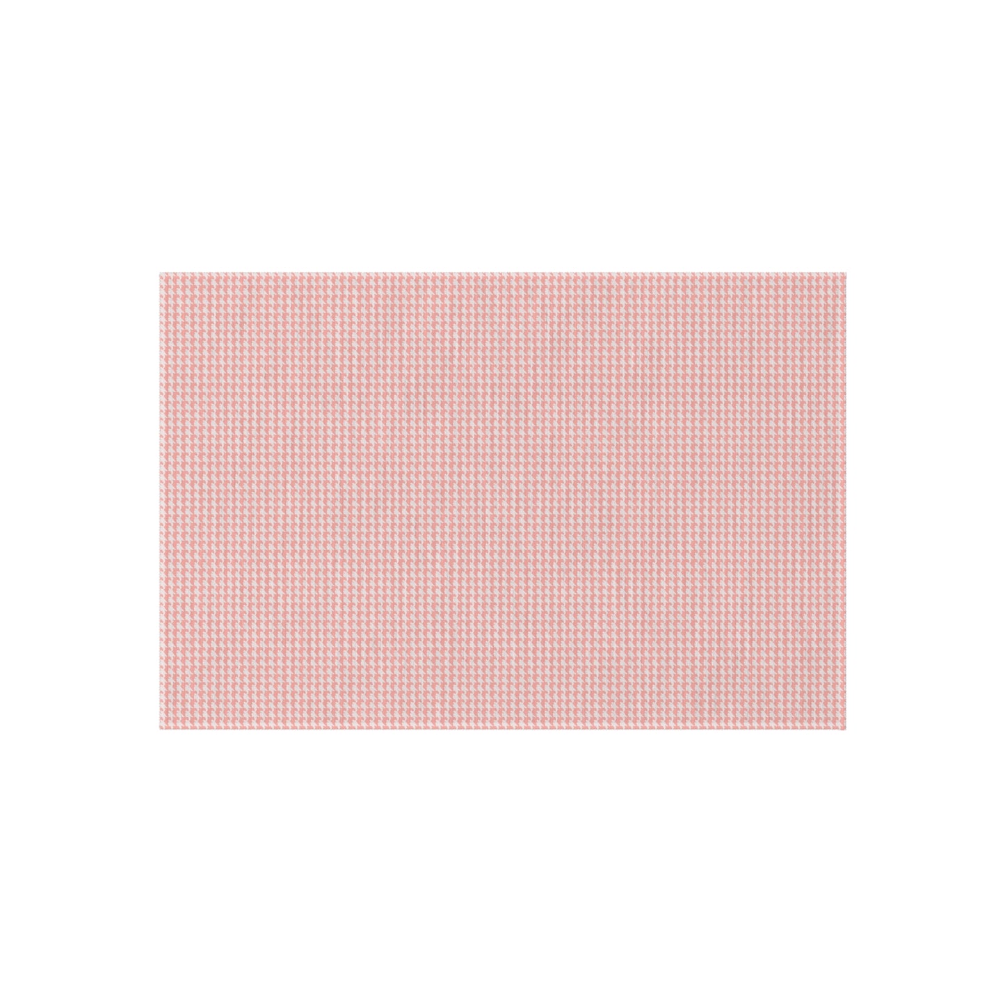 Vampire Art Preppy Grunge Houndstooth Pattern in Coral Pink and White Outdoor Rug / up to 365 cm (144'')