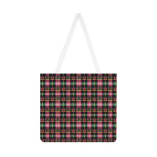 Vampire Art Grunge Red & Green Scottish Tartan Shoulder Tote Bag