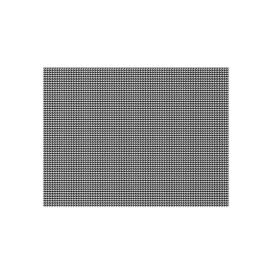 Vampire Art Preppy Grunge Houndstooth Pattern in Black and White Outdoor Rug / up to 365 cm (144'')