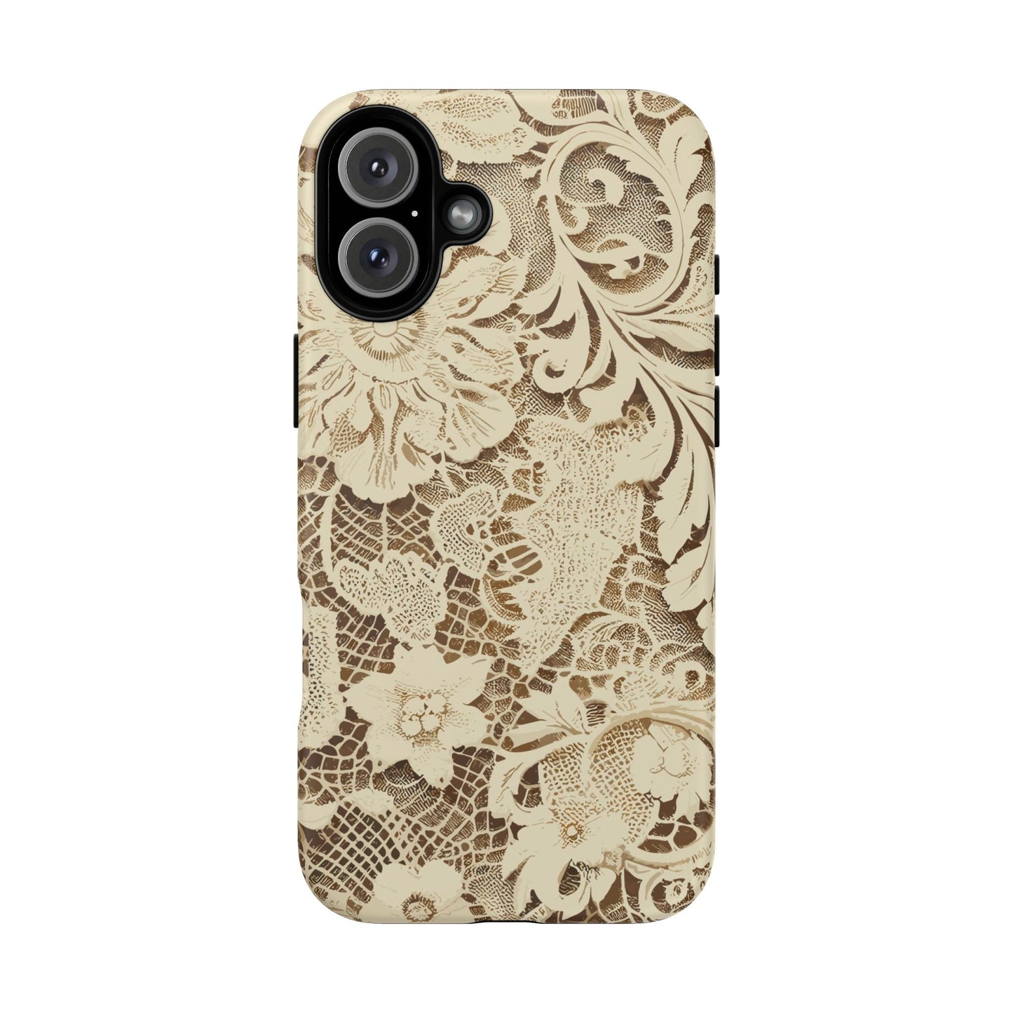 Vampire Art Vintage and Edgy iPhone 16 Tough Case - Cream Victorian Lace