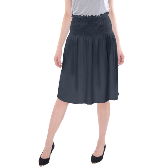 Vampire Art Cotton Grunge Charcoal Blue Midi Beach Skirt