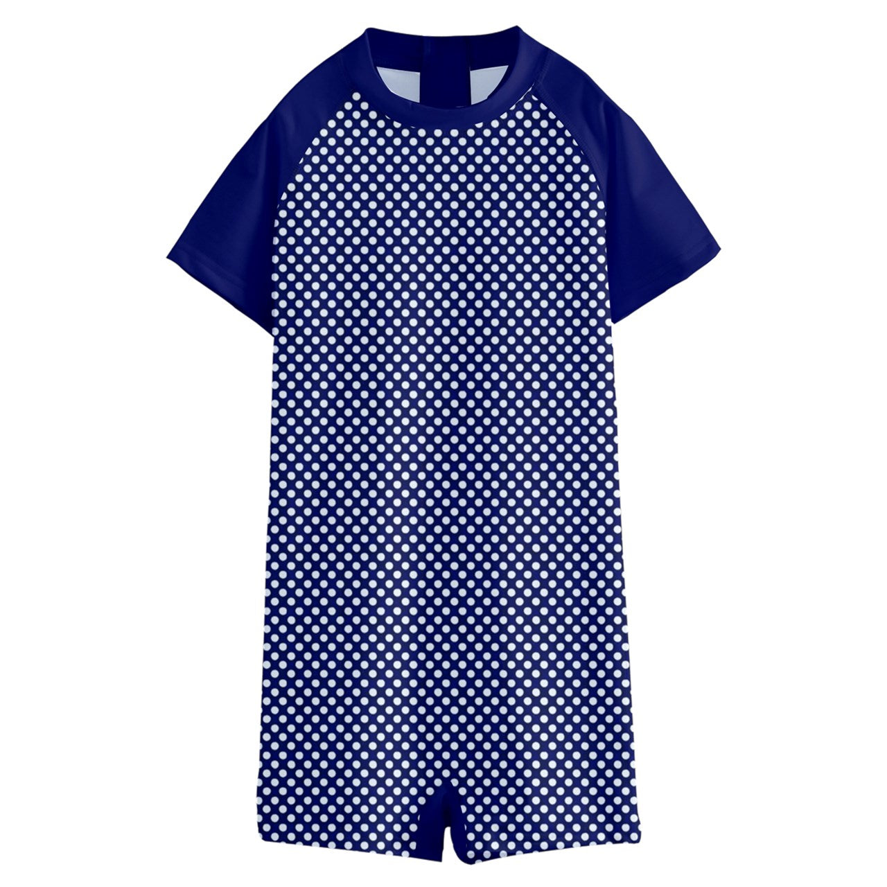 Vampire Art Retro Cottagecore Polka Dot Navy Kids' Boyleg Swimsuit Swimwear