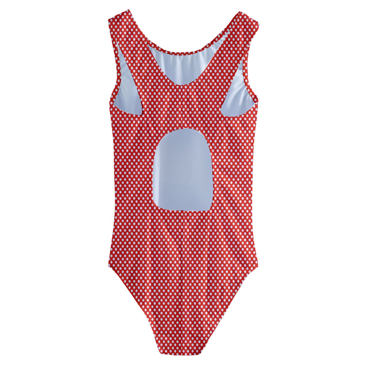 Vampire Art Retro Girls' Cut-Out Back One Piece Swimsuit - Red Polka Dot