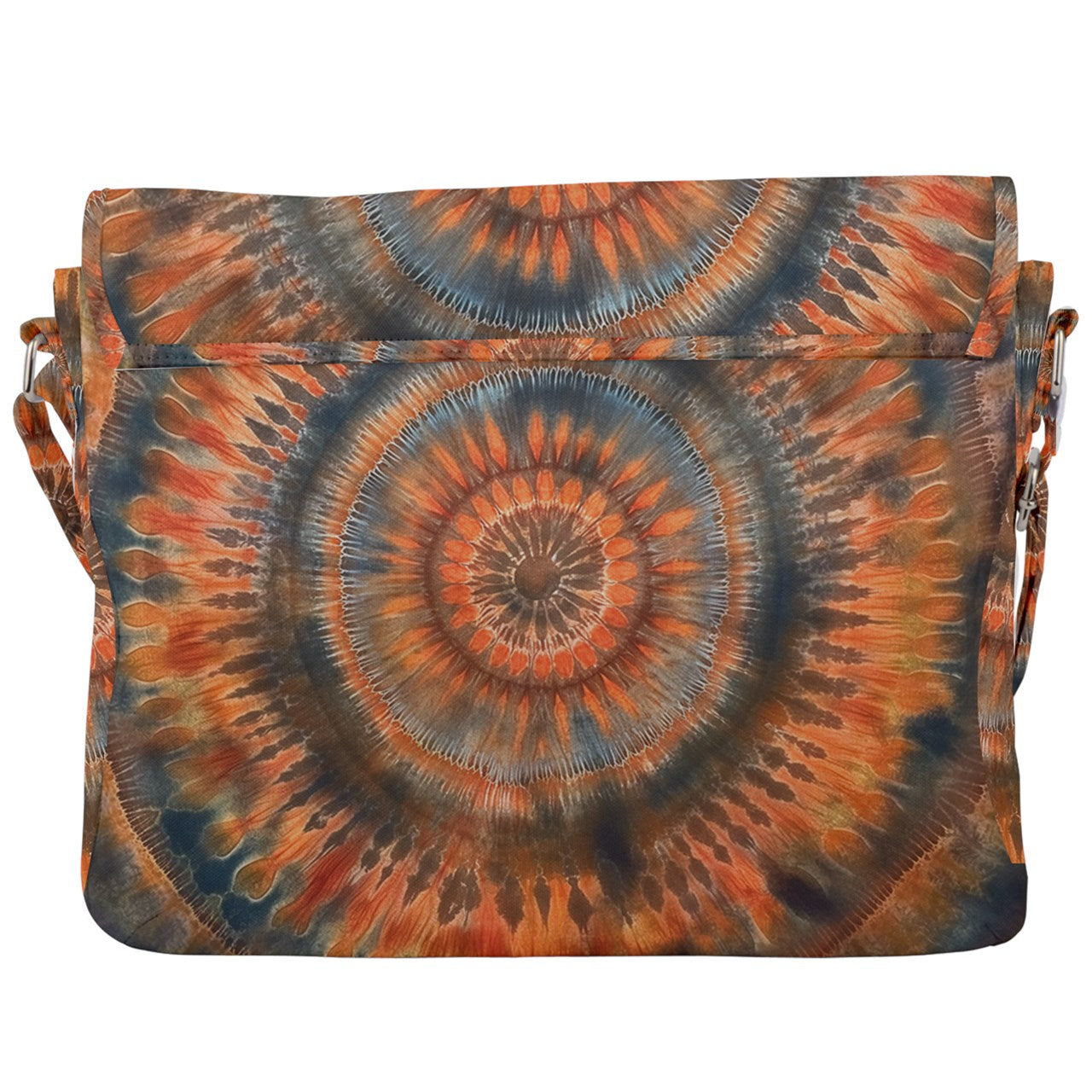 Vampire Art Tie Dye Buckle Canvas Messenger Bag in Earthy Colours