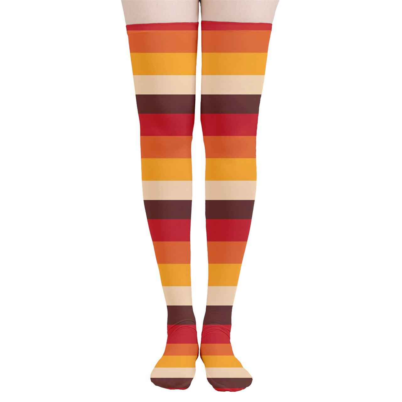 Vampire Art Y2K Thigh Highs Stockings Tights - Sixties Stripes