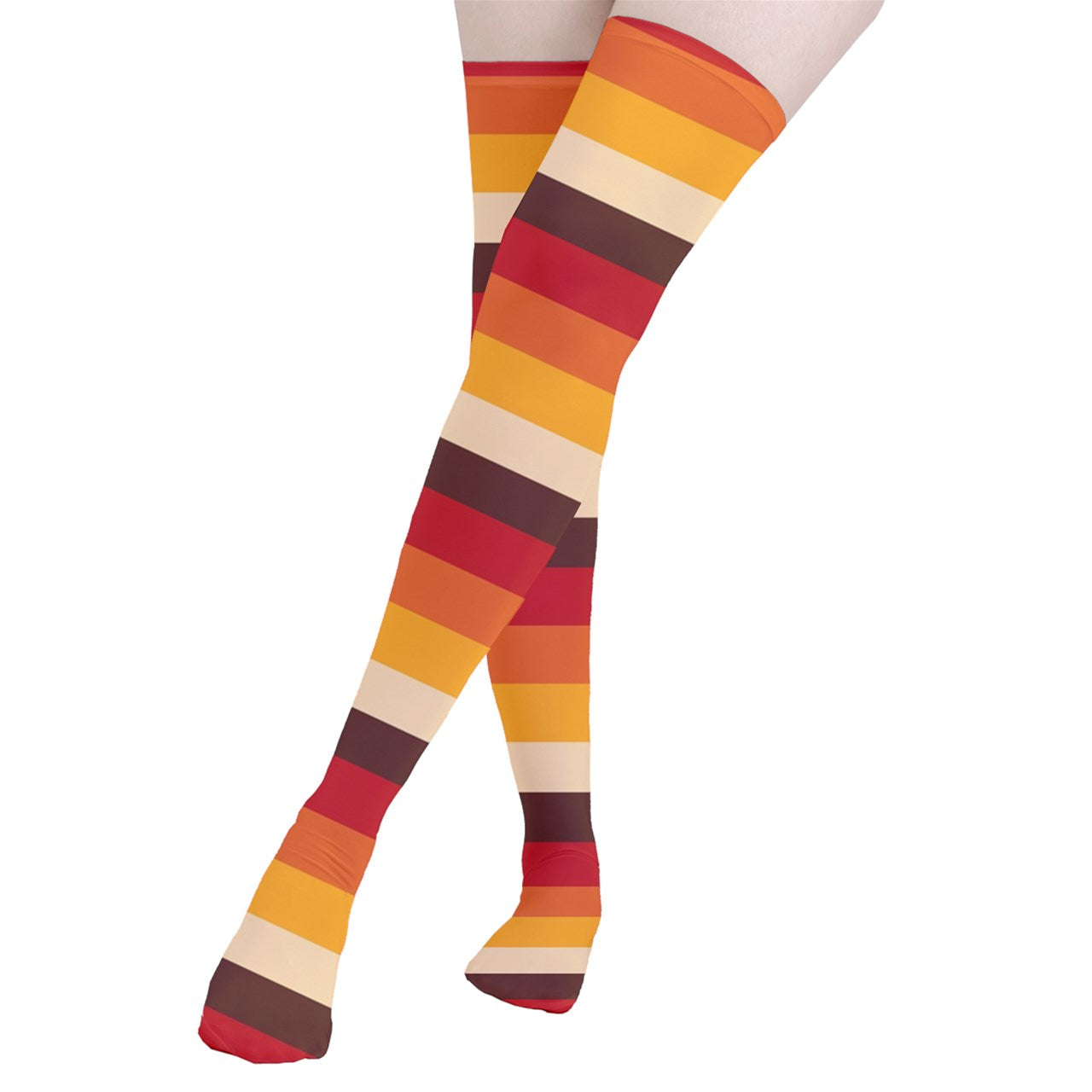 Vampire Art Y2K Thigh Highs Stockings Tights - Sixties Stripes