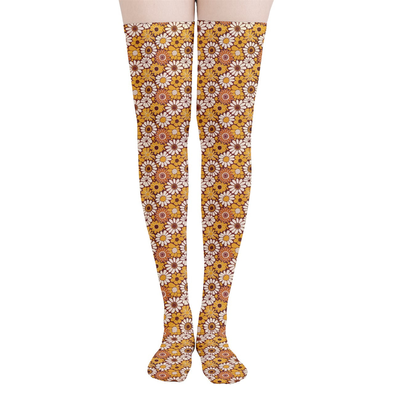 Vampire Art Y2K Thigh Highs Stockings Tights - Boho Flowers