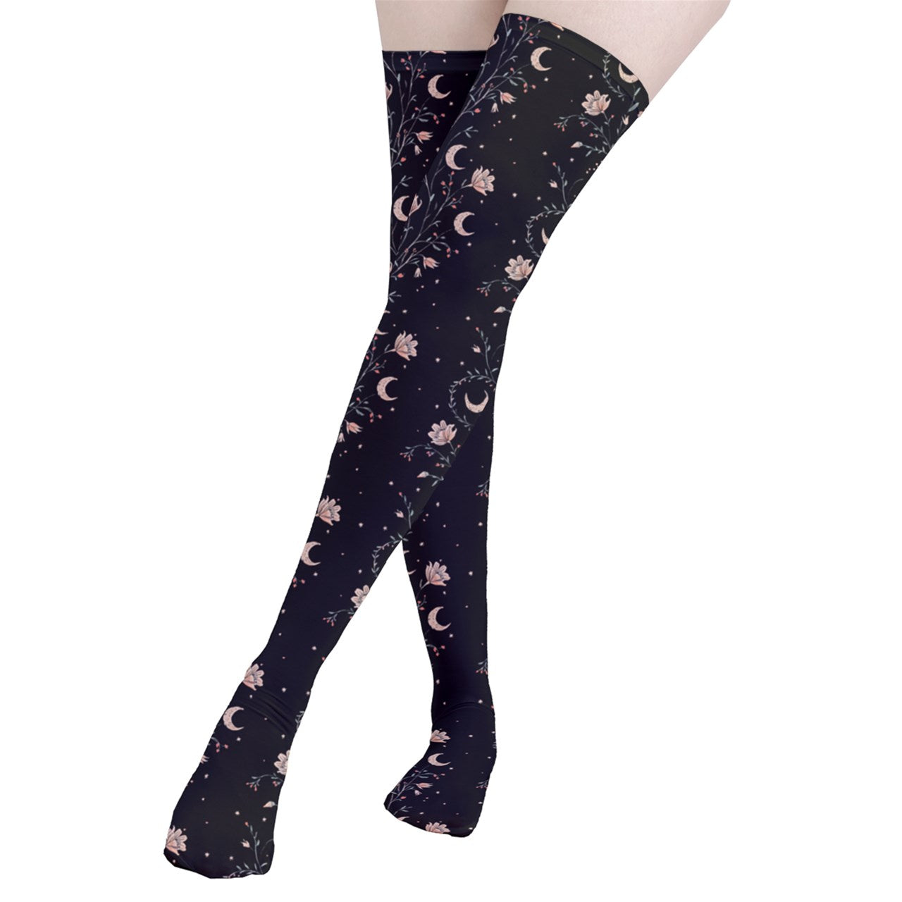 Vampire Art Y2K Thigh Highs Stockings Tights - Whimsigoth