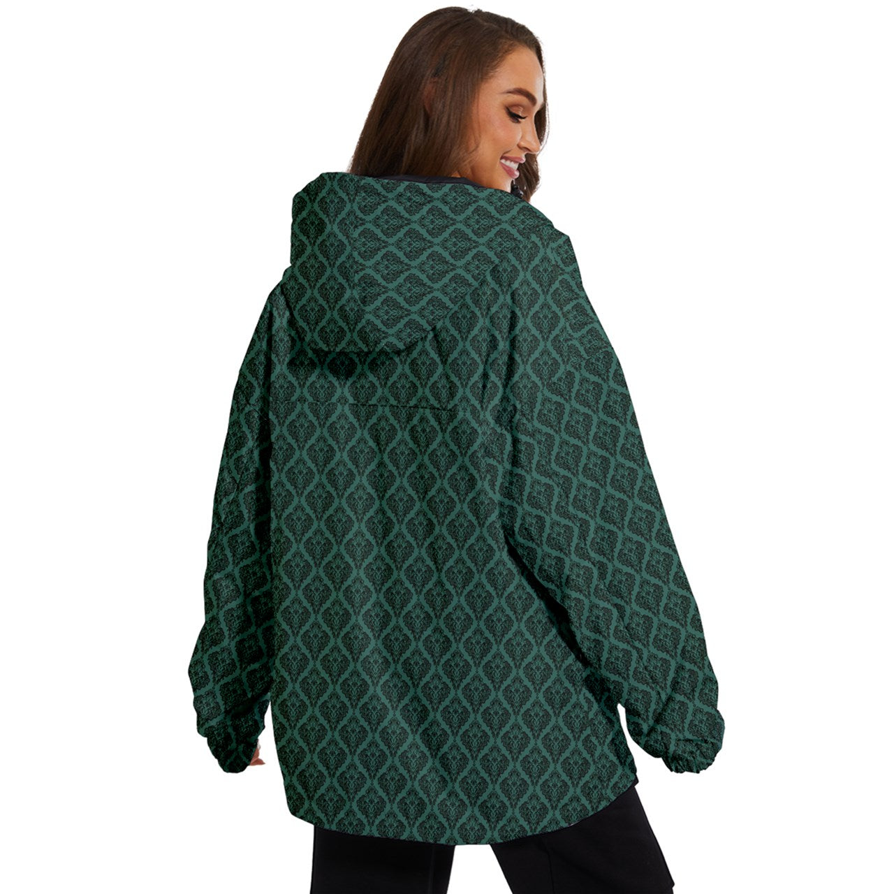 Vampire Art Urban Gothic Women's Ski and Snowboard Waterproof Breathable Jacket - Green Lace