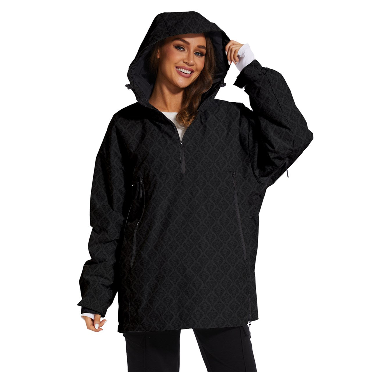 Vampire Art Urban Gothic Women's Ski and Snowboard Waterproof Breathable Jacket - Black Lace