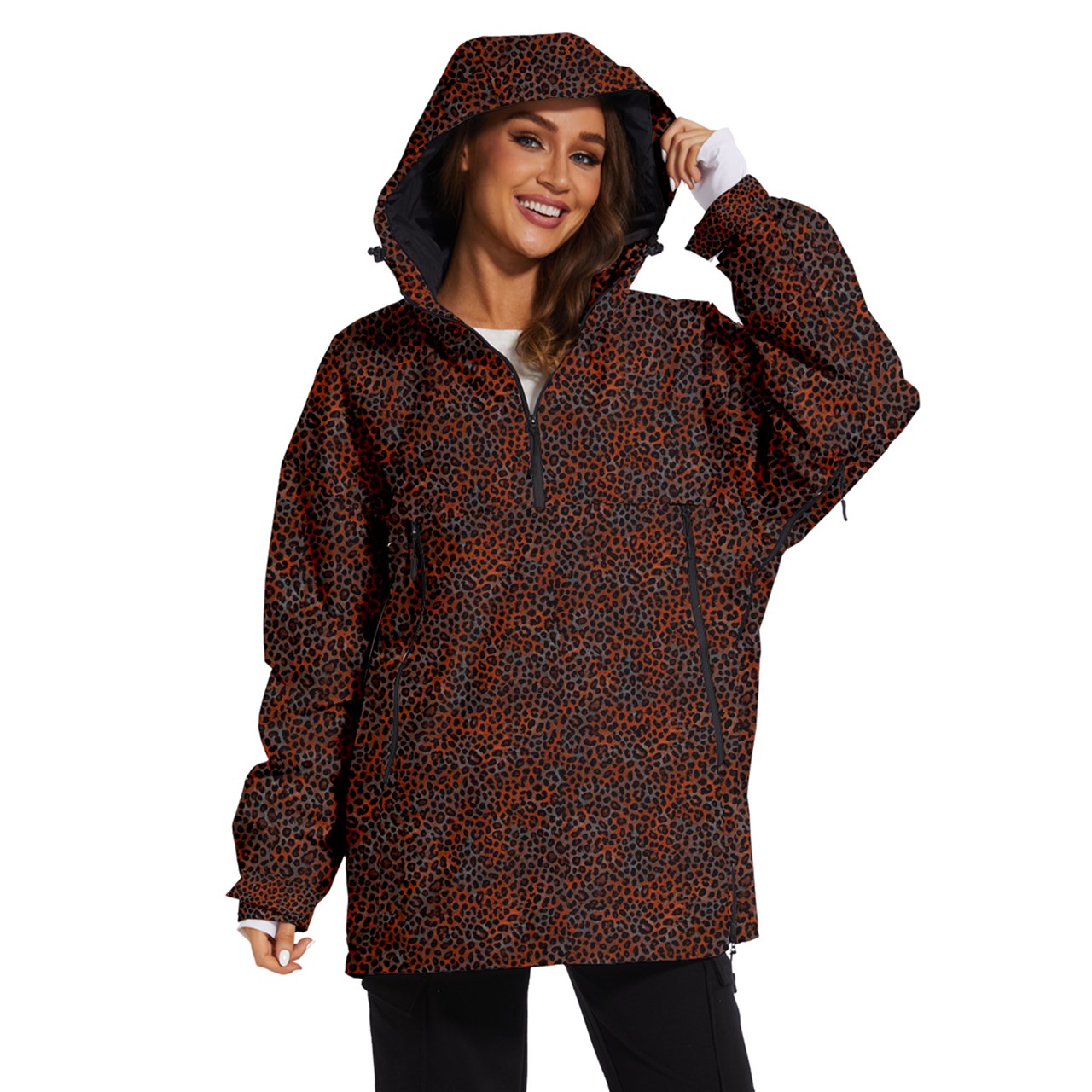 Vampire Art Urban Gothic Women's Ski and Snowboard Waterproof Breathable Jacket - Grunge Rust Leopard