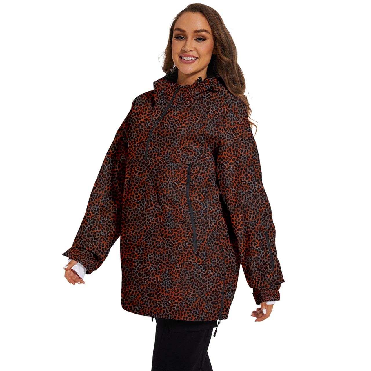 Vampire Art Urban Gothic Women's Ski and Snowboard Waterproof Breathable Jacket - Grunge Rust Leopard