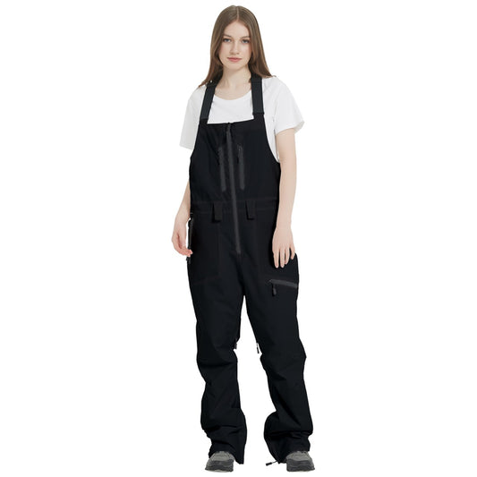 Vampire Art Urban Gothic Women's Front Zip Ski And Snowboard Bib Salopettes Pants - Deep Black