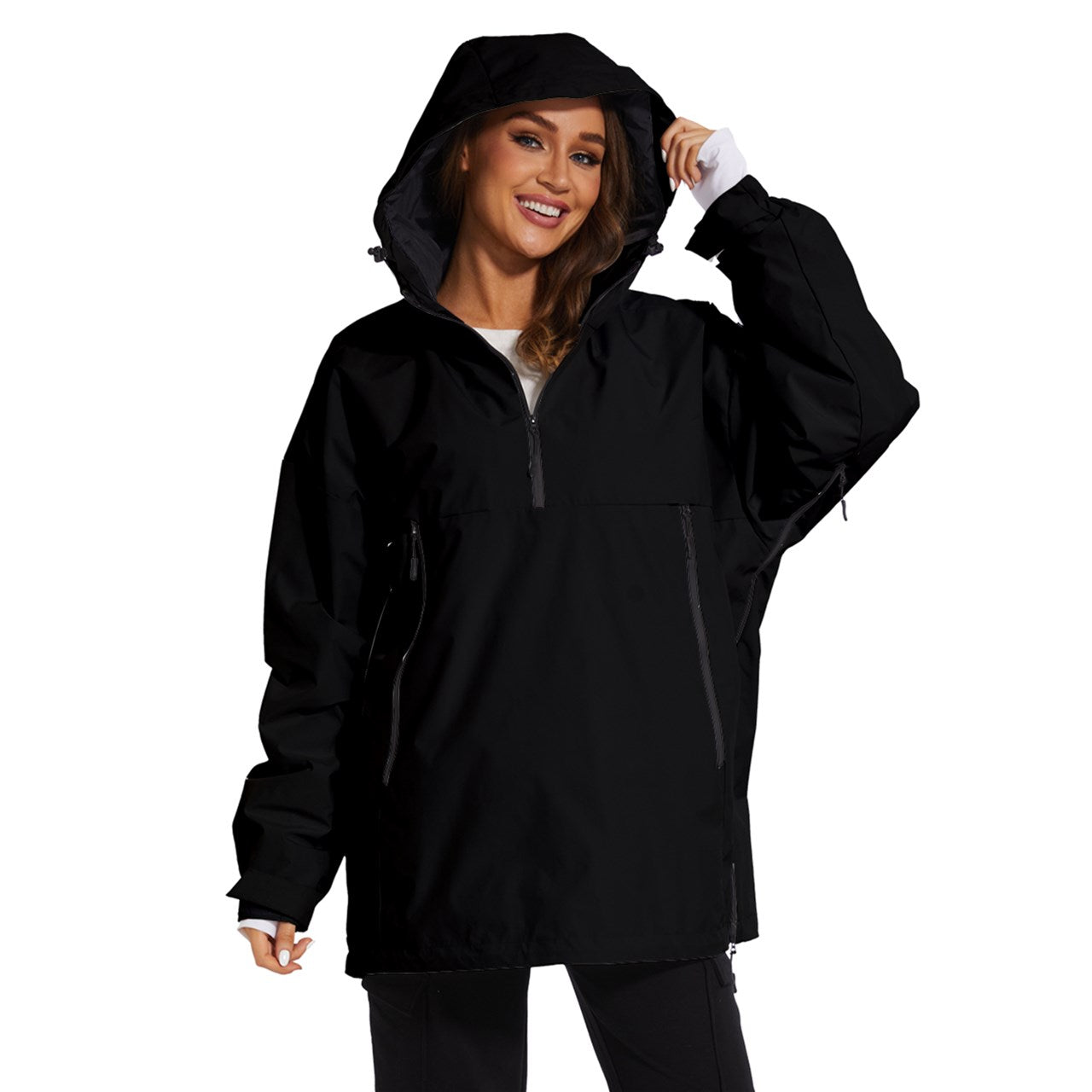 Vampire Art Urban Gothic Women's Ski and Snowboard Waterproof Breathable Jacket - Deep Black