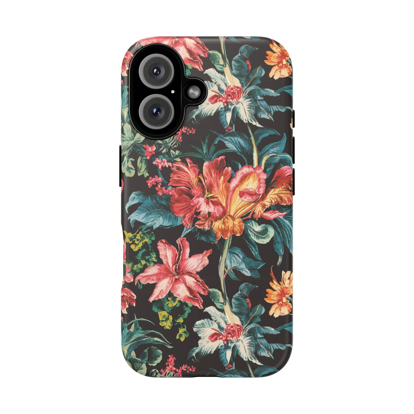 Vampire Art Vintage and Edgy iPhone 16 Tough Case - Retro Surfy Florals