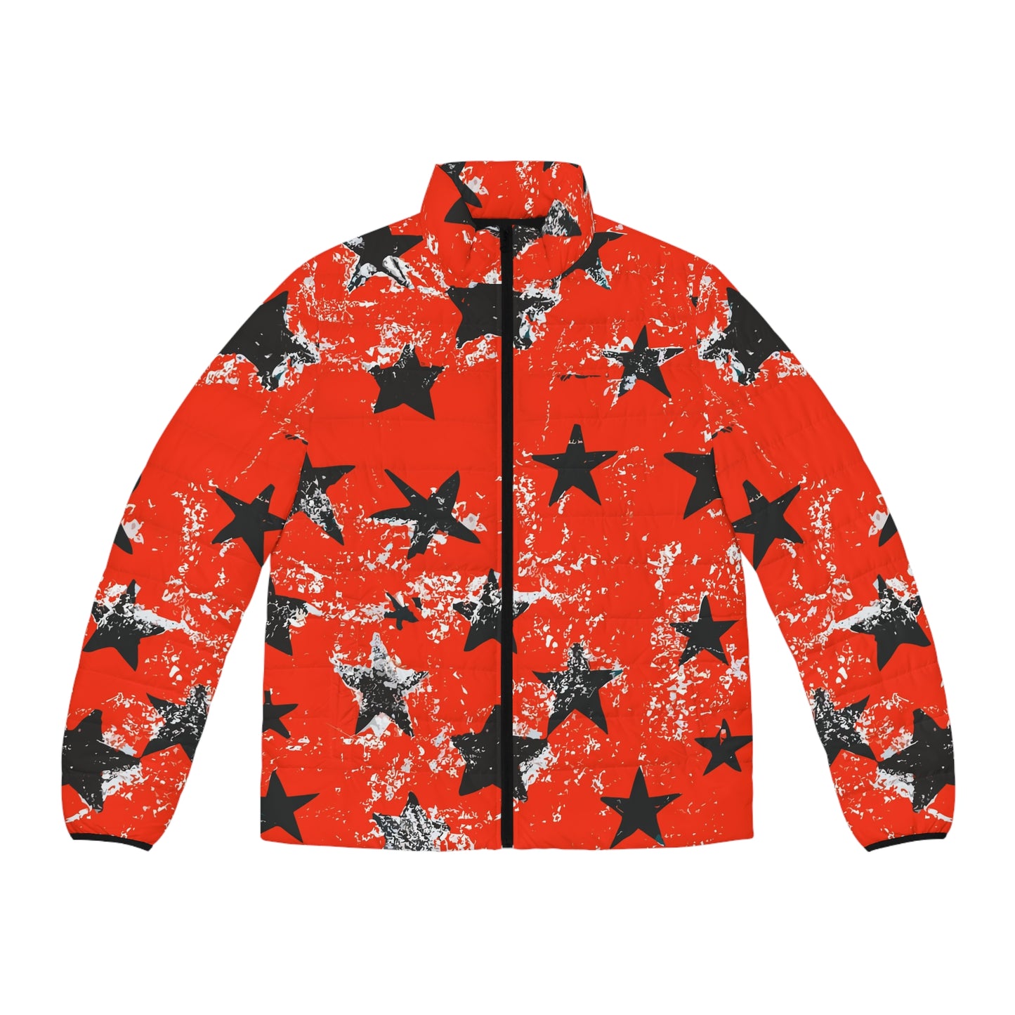 Vampire Art Grunge Red Black Stars Men's Puffer Jacket