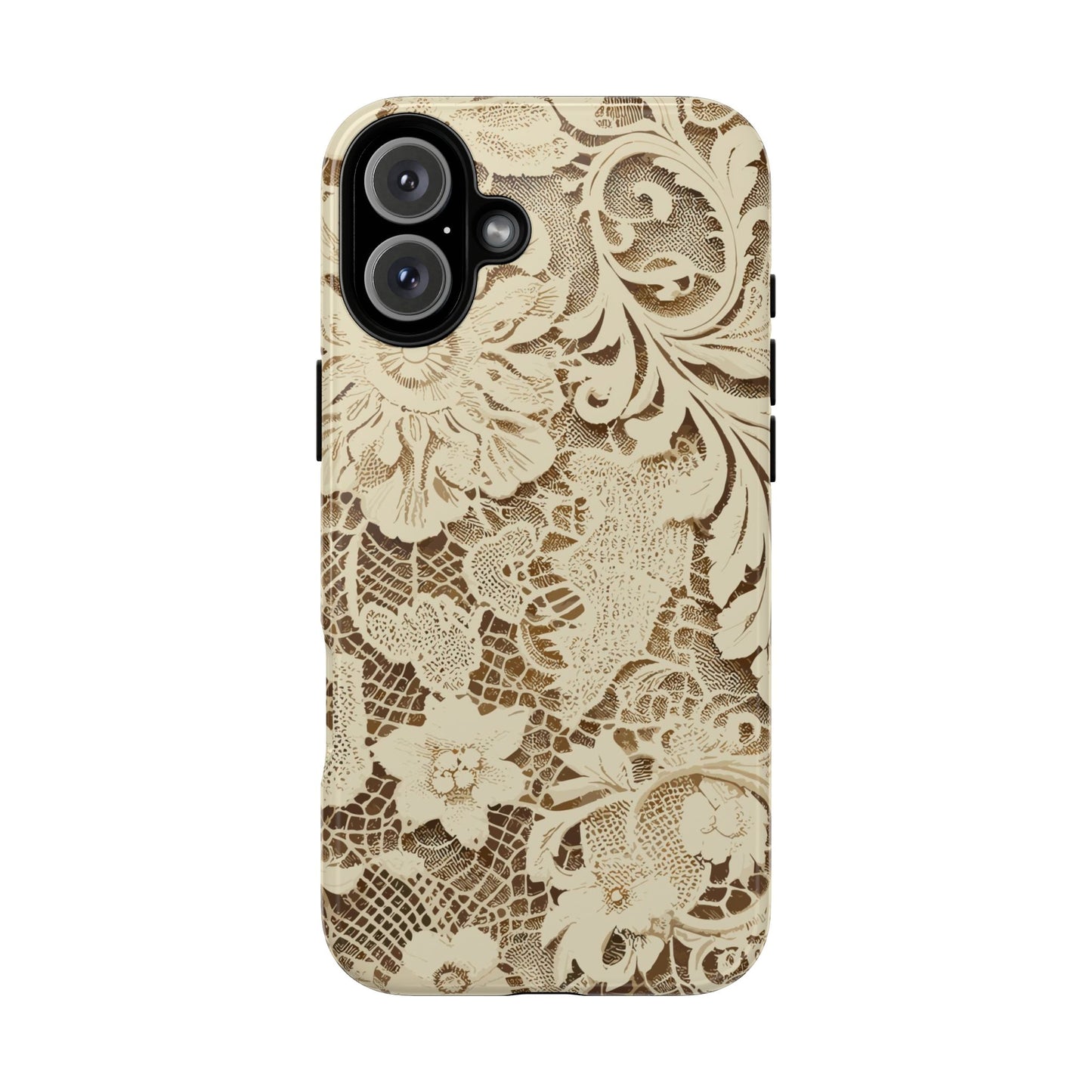 Vampire Art Vintage and Edgy iPhone 16 Tough Case - Cream Victorian Lace