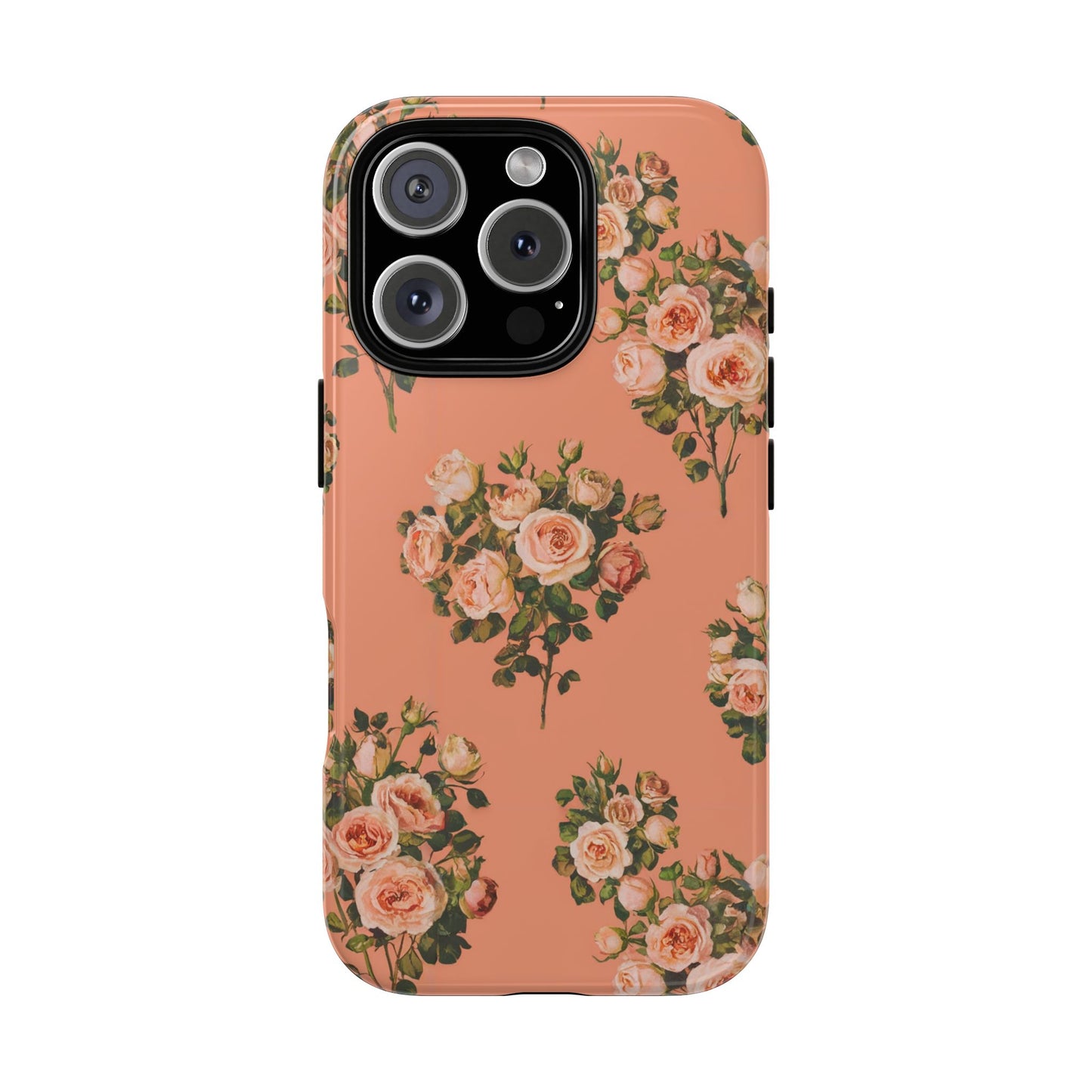 Vampire Art Vintage and Edgy iPhone 16 Tough Case - Retro Coral Florals