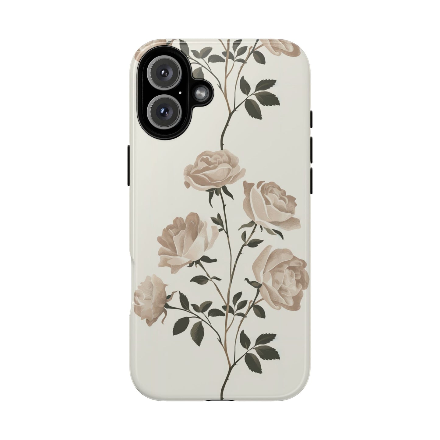 Vampire Art Vintage and Edgy iPhone 16 Tough Case - Retro White Roses