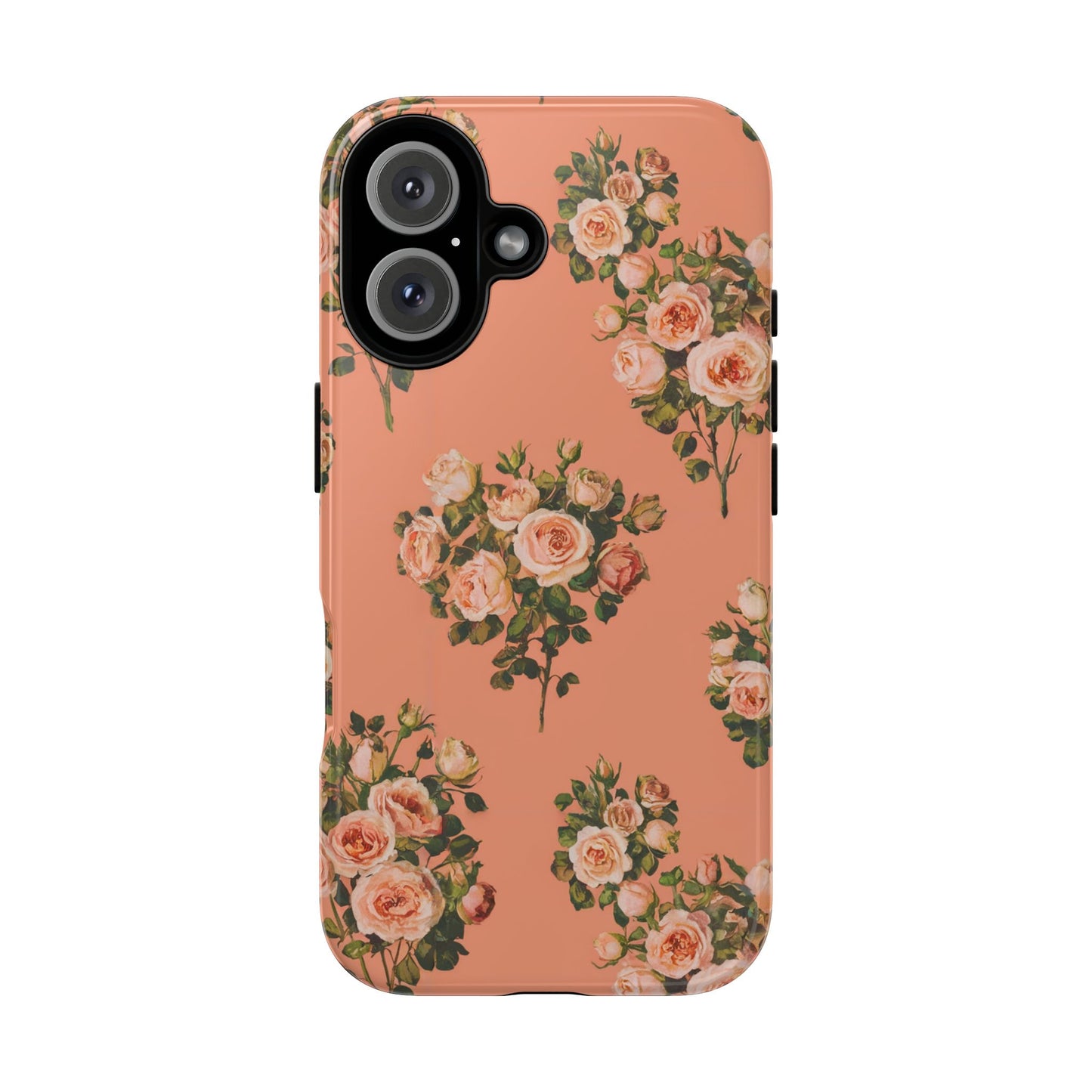 Vampire Art Vintage and Edgy iPhone 16 Tough Case - Retro Coral Florals