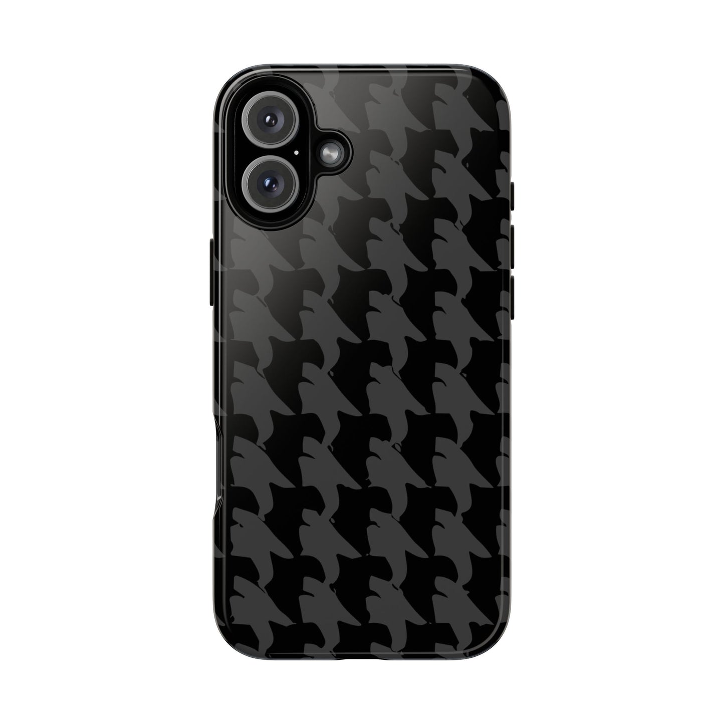 Vampire Art Vintage and Edgy iPhone 16 Tough Case - Black Houndstooth