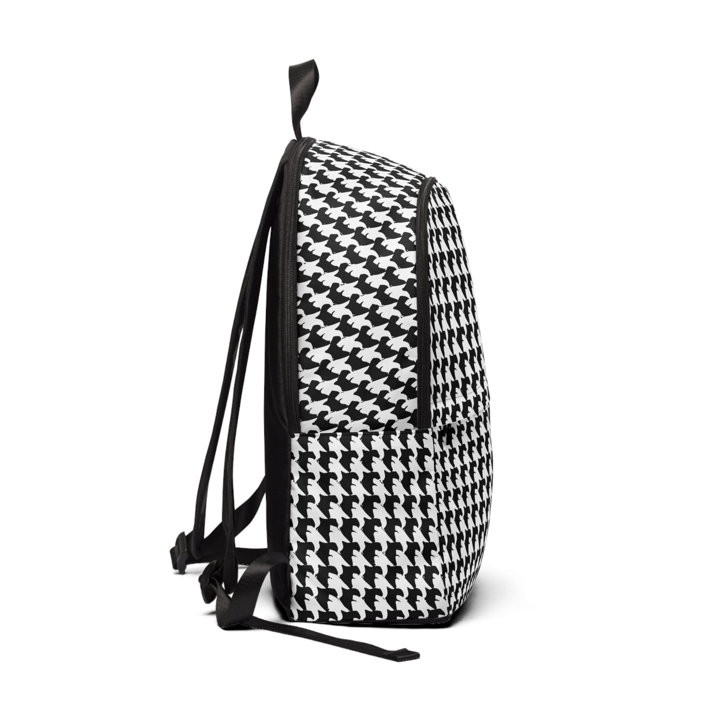 Vampire Art Preppy Grunge Houndstooth Sixties Black and White Fabric Backpack