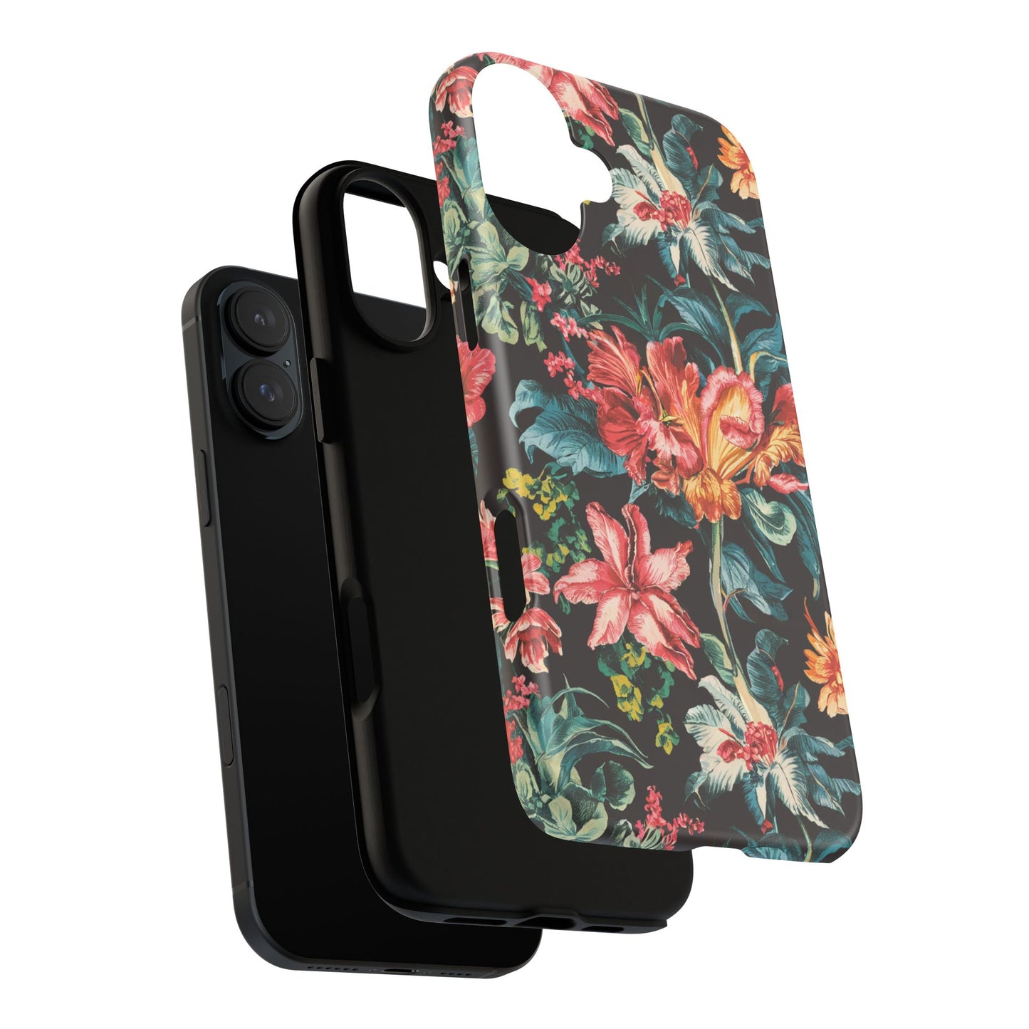 Vampire Art Vintage and Edgy iPhone 16 Tough Case - Retro Surfy Florals