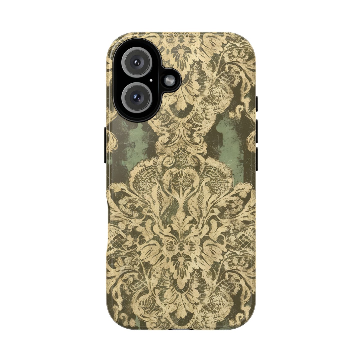 Vampire Art Vintage and Edgy iPhone 16 Tough Case - Grunge Brocade