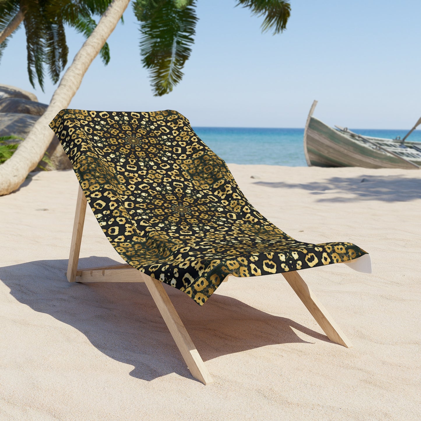 Vampire Art Psychedelic Leopard Pattern Beach Towel