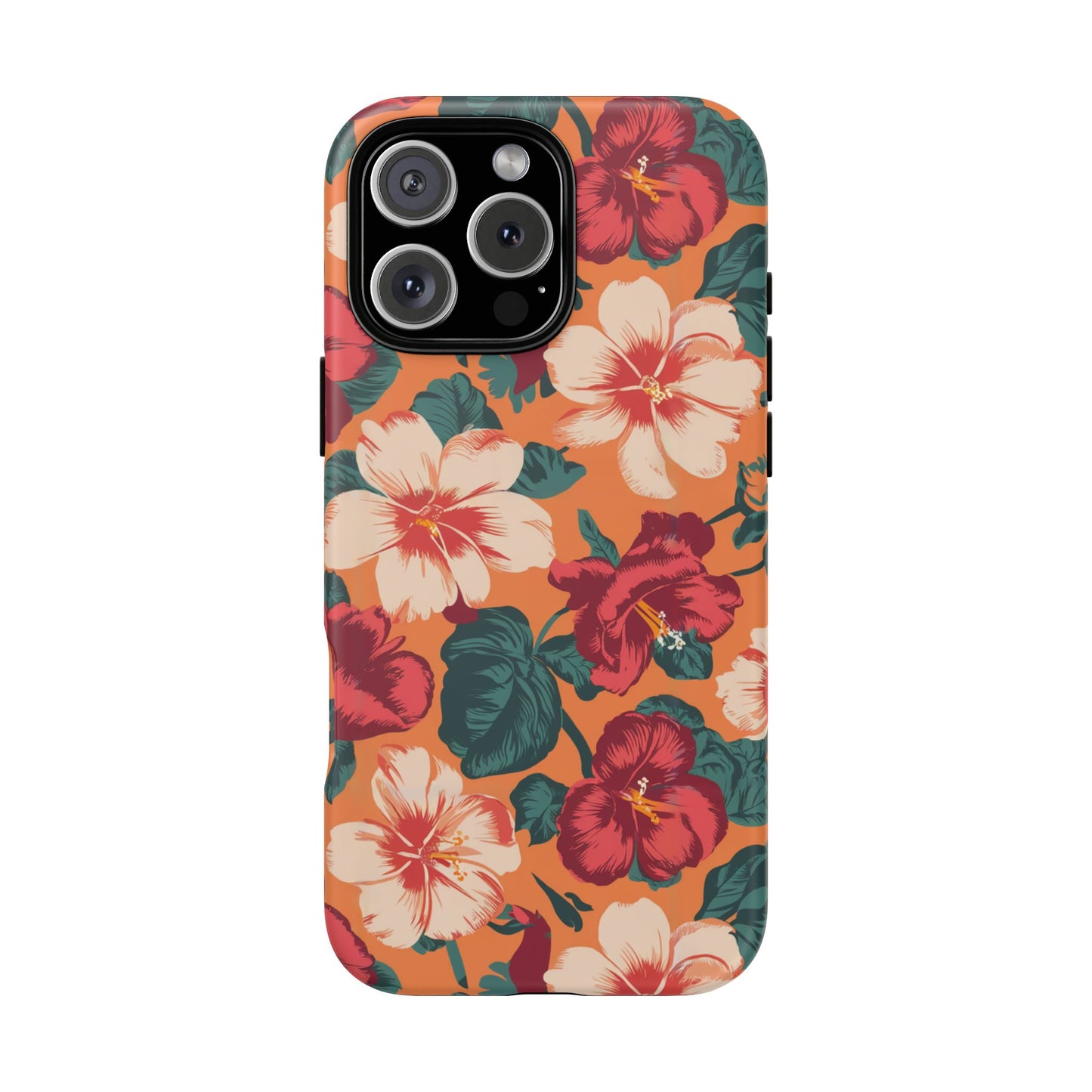 Vampire Art Vintage and Edgy iPhone 16 Tough Case - Retro Surfy Coral Florals