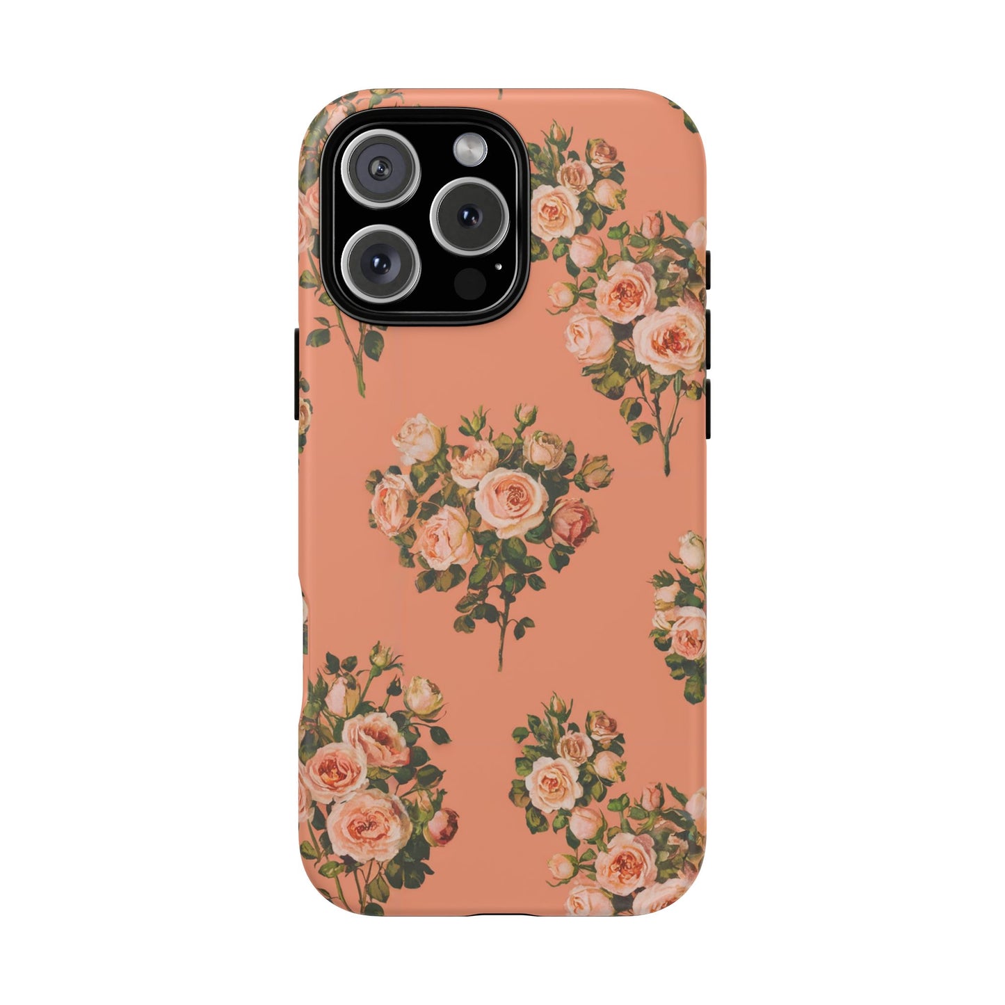 Vampire Art Vintage and Edgy iPhone 16 Tough Case - Retro Coral Florals